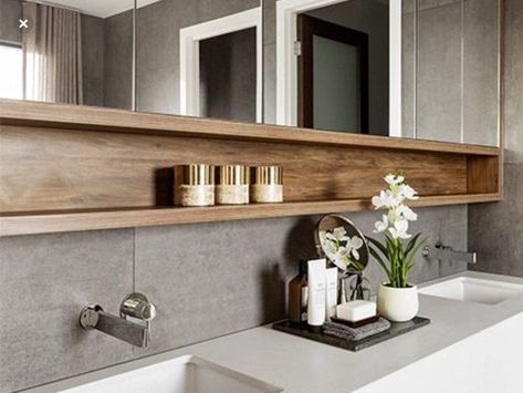 Bathroom Closet Designs, Medicine Cabinet Shelves, Bathroom Mirror Makeover, Contemporary Bathroom Designs, Fitted Bathroom, Spa Design, Trendy Bathroom, Bathroom Spa, Contemporary Bathrooms