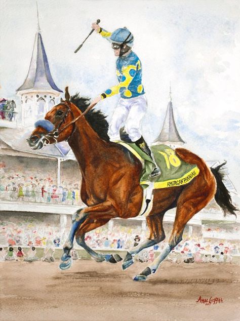 Derby Wallpaper, American Pharaoh, Derby Decor, Thoroughbred Racehorse, American Pharoah, Ky Derby, Derby Horse, Thoroughbred Horse Racing, Barn Painting