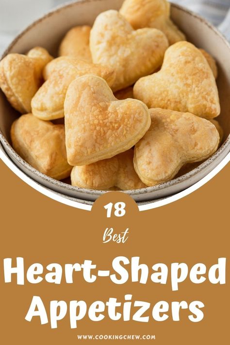 Heart Shaped Valentines Food, Heart Shaped Savory Food, Valentine Appetizers For Kids, Heart Shaped Bruschetta, Heart Appetizers Valentines Day, Heart Shaped Foods For Valentines Day, Bridal Shower Skewers, Heart Shaped Party Food, Heart Shaped Crescent Rolls