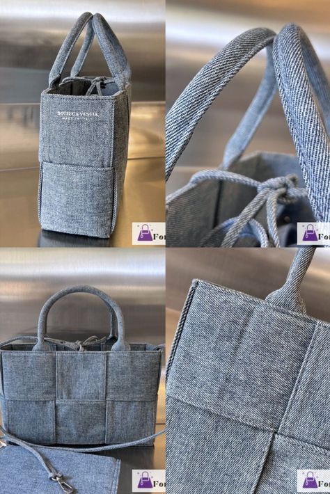 Bottega Veneta bag Bottega Denim Bag, Upcycle Bag, Jeans Tote Bag, Diy Bags Jeans, Upcycled Bags, Recycled Bag, Leather Bag Tutorial, Denim Bag Diy, Canvas Bag Design