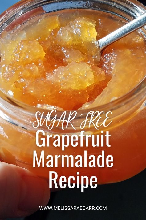 Sugar Free Grapefruit Marmalade scooped with a spoon Sugar Free Marmalade Recipe, Grapefruit Marmalade Recipe, Keto Jelly, Sugar Free Orange Marmalade, Grapefruit Jam, Grapefruit Marmalade, Orange Marmalade Recipe, Fruit Butters, Grapefruit Recipes