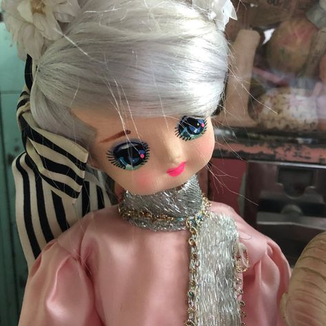 That Silver Hair is Whispy but Those Big Eyes Vintage Japan - Etsy Bradley Dolls, Vintage Japan, Silver Hair, Big Eyes, Japan, Dolls, Hair, Silver