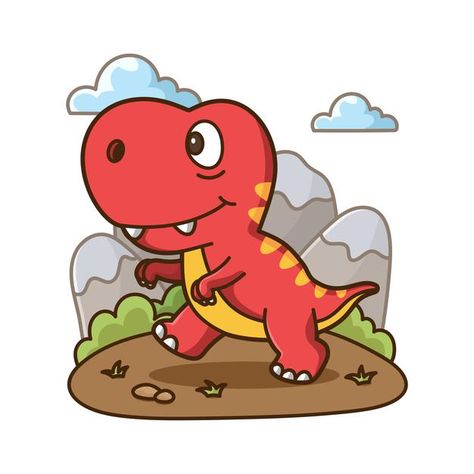 Trex cartoon illustratio | Premium Vector #Freepik #vector #kids #character #cartoon #cute Trex Cartoon Cute, Trex Cartoon, Sticker Dino, T Rex Cartoon, Dino Drawing, Girl Singing, Dino Kids, Dragon Kid, Dinosaur Cards