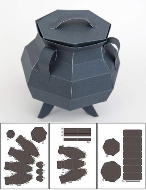 Halloween Candy Box Ideas Diy, Cricut Packaging Box Templates, Witch Paper Craft, Halloween Paper Crafts Diy, Halloween Box Ideas, 3d Paper Crafts Templates, Candy Box Ideas, Halloween Craft Templates, Halloween Candy Ideas