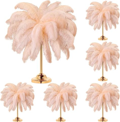 Amazon.com: Yuxung 80 Pcs Large Natural Ostrich Feathers Plumes 14-16 Inch Bulk for DIY Crafts Wedding Party Centerpiece Vase(Black) : Arts, Crafts & Sewing Sweet 16 Centerpieces Diy, Pink And Gold Centerpieces, Tropical Wedding Table Decor, Studio 54 Party Theme, Project Runway Party, Masquerade Party Centerpieces, Centerpieces For Party, Decorative Feathers, Art Deco Centerpiece