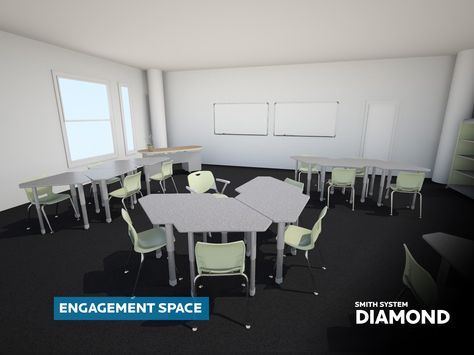 Teacher interaction grouping – 4 Smith System Interchange DIamond Desks. Smith System, Classroom Designs, Student Desk, Classroom Layout, Student Desks, Middle School Classroom, Work Station Desk, Classroom Design, Learning Spaces