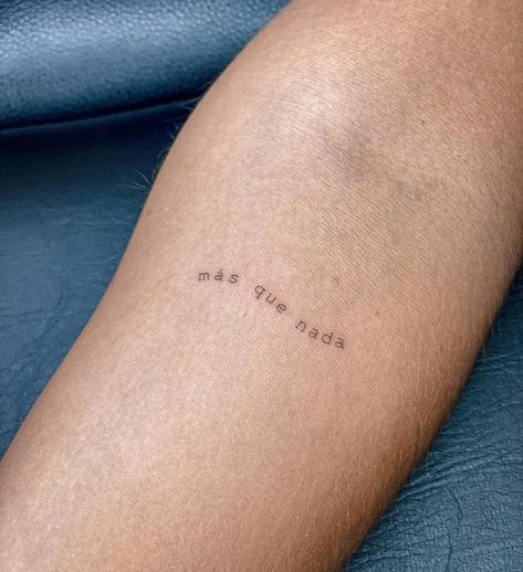 Spanish Font Tattoo, Typewriter Font Tattoo, Typewriter Tattoo, Quotes Spanish, Font Tattoo, Inner Forearm, Lettering Tattoo, Spanish Culture, Typewriter Font