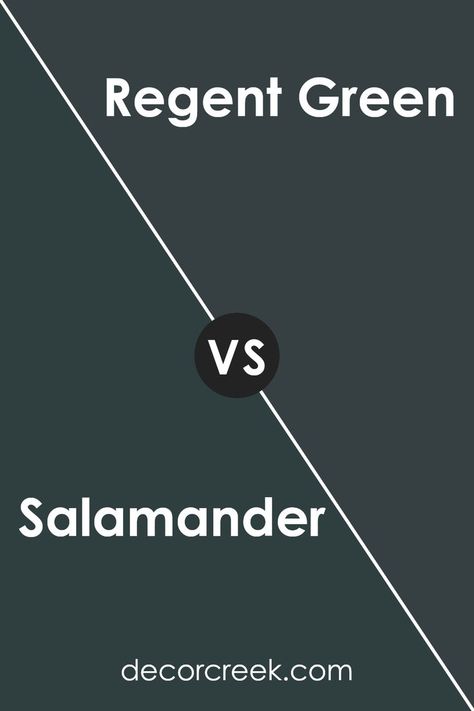 Salamander 2050-10 by Benjamin Moore vs Regent Green 2136-20 by Benjamin Moore Salamander Green Benjamin Moore, Benjamin Moore Amazon Green, Benjamin Moore Regent Green, Bm Salamander Paint, Regent Green Benjamin Moore, Black Forest Green Benjamin Moore, Narragansett Green Benjamin Moore, Regent Green, Green Benjamin Moore