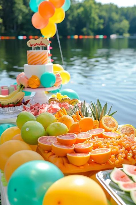 Lake Birthday Party Ideas: Celebrate on the Water! One Big Splash Birthday, Lake House Party Ideas, Water Themed 1st Birthday Party, Water Park Theme Birthday Party Ideas, Lake Themed Birthday Party, Water Park Birthday Party Ideas, Lake Birthday Party Kids, Lake Birthday Party Adult, Lake Party Decorations