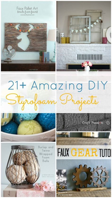 Who knew you could make so many cool things with styrofoam!! These are so awesome! Definitely pinning this! Styrofoam Crafts, Fun Diy Craft Projects, Foam Art, Fun Arts And Crafts, Cool Things, Amazing Diy, Fun Diy Crafts, Crafty Diy, Diy Projects To Try