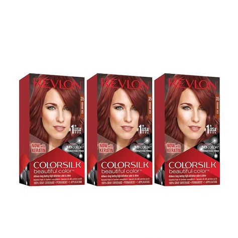 Revlon Colorsilk Permanent Hair Dye Red Hair Dye Box, Hair Dye Box, Best Red Hair Dye, Red Hair Dye, Revlon Colorsilk, Box Dye, Best Hair Dye, Different Shades Of Red, Dyed Red Hair