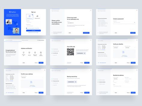 Sign up screens, onboarding, KYC, crypto, ui, ux, web3 by Andriy Yurchenko on Dribbble Prototyping Tools, Ux Kits, Ui Design Dashboard, Ios App Design, Website Sign Up, Ecommerce Web Design, App Interface Design, Ui Components, Ui Design Website