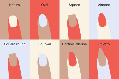 How to find the best nail shape for your hands - Kester Black Australia Best Nail Shape, Short Nail Bed, Long Nail Beds, Natural Nail Shapes, White And Green Nails, Nail Shapes Square, Nails Short Acrylic, Nails Round, Wide Nails