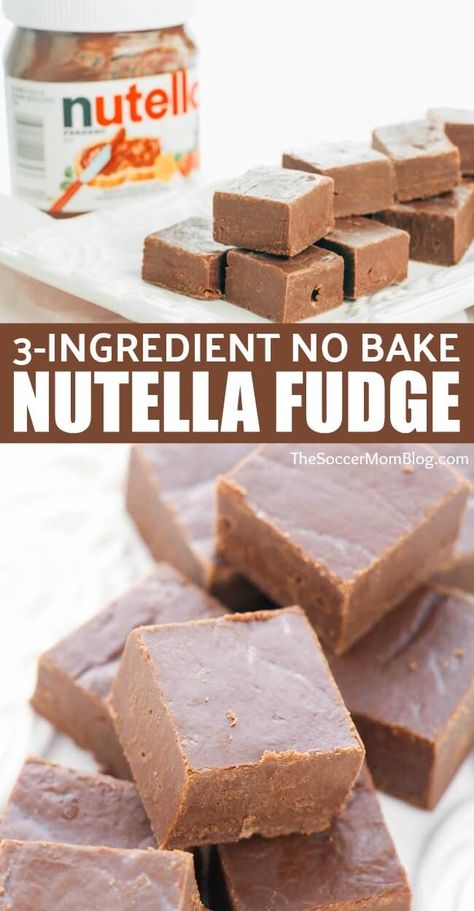 Nutella fans rejoice!! This Nutella microwave fudge is beyond easy and oh-so-delicious! Only 3 ingredients! Nutella Microwave, Desserts Nutella, Nutella Fudge, Microwave Fudge, Fudge Ingredients, Nutella Desserts, Fudge Recipes Easy, Homemade Fudge, Fudge Easy