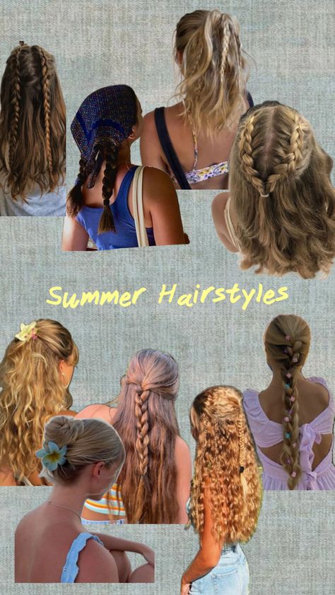 ☀️👙🌷#summeraesthetic #nature #vibes #summercamp #beachgirl #warmaesthetic #hair #hairinspo #hairstyles Outdoor Hairstyles Summer, Church Camp Hairstyles, Band Camp Hairstyles, Camp Counselor Hairstyles, Outdoorsy Hairstyles, Granola Hairstyles, Summer Camp Hairstyles, Hairstyles 90s Hair, Cute Hiking Hairstyles