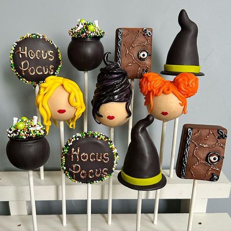 Hocus Pocus Cakepops, Disney Halloween Cake Pops, Witch Cake Pops, Hocus Pocus Strawberries, Hocus Pocus Birthday, Hocus Pocus Cake Pops, Hocus Pocus Treats, Hocus Pocus Dessert, Hocus Pocus Cupcakes