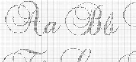 Cursive Cross Stitch Alphabet, Cursive Cross Stitch, Cross Stitch Font, Alphabet Cursive, Large Cross Stitch, Letters Fonts, Stitch Letters, Fonts Cursive, Monogram Cross Stitch