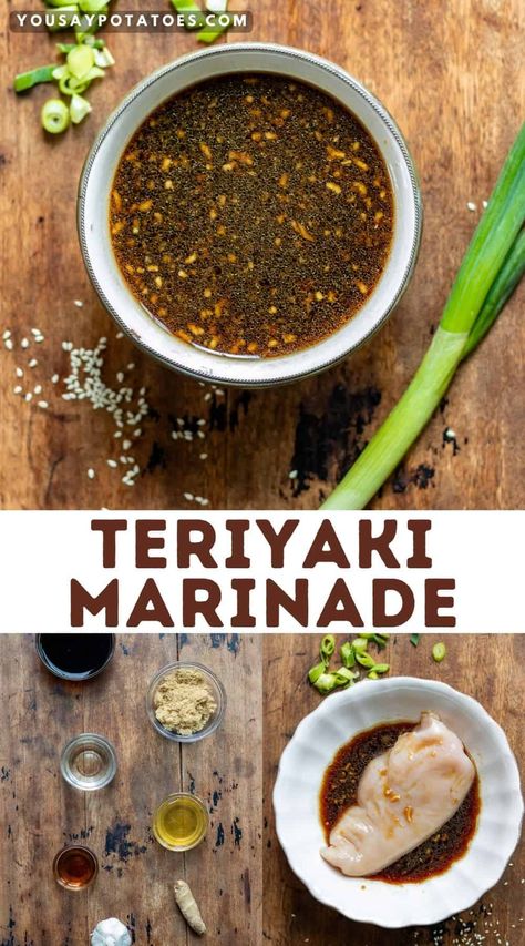 This 5-minute homemade Teriyaki Marinade recipe is perfect for adding authentic Japanese flavor to chicken, beef, veggies, or tofu. Terriyaki Marinade, Fish Teriyaki, Homemade Teriyaki Marinade, Teriyaki Marinade Recipe, Best Teriyaki Sauce, Teriyaki Chicken Marinade, Asian Entrees, Asian Marinade, Teriyaki Sauce Recipe