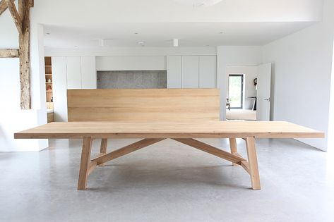 Chunky Oak Dining Table | Design By Timber Timber Table Legs Ideas, Solid Wood Dining Table Modern, Long Wooden Dining Table, Big Wooden Table, Modern Wooden Dining Table, Chunky Dining Table, White Oak Dining Table, Oak Tables, Wood Dining Table Modern