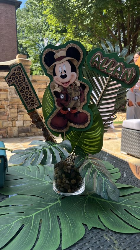 Jungle Mickey Mouse Party, Mickey Mouse Birthday Safari, Mickey Jungle Safari Party, Mickey Mouse Wild One Birthday, Mickey Wild One Birthday, Mickey's Safari Birthday, Mickey Mouse Safari Centerpieces, Wild One Mickey Safari, Mickey Safari Centerpieces