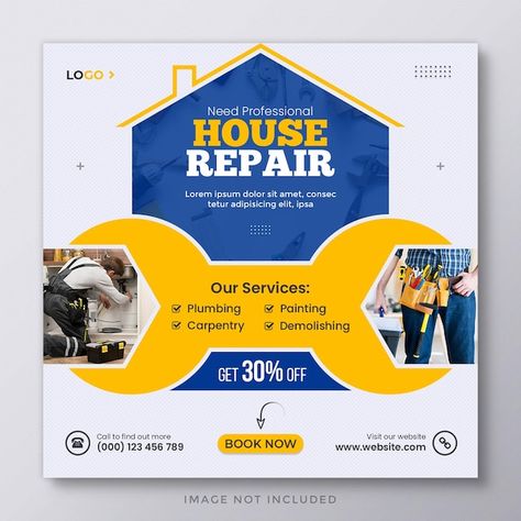 Home repair social media post design and... | Premium Psd #Freepik #psd #poster-template #poster #template #post Building Maintenance, Social Media Post Design, Islamic Calligraphy Painting, Calligraphy Painting, Kitchen Crafts, Social Media Banner, Web Banner, Post Design, Islamic Calligraphy