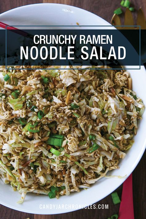 Japanese Noodle Salad, Crunchy Ramen Noodle Salad, Ramen Cabbage Salad, Japanese Cabbage Salad, Asian Ramen Salad, Japanese Salad, Ramen Salad, Ramen Noodle Salad, Layered Salad Recipes