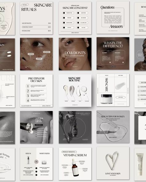 Aesthetic Instagram template ( Post & Story ) for all luxury skincare coaches or beauty salons 💕 Click on the Link in bio to find it ! #canvatutorial #canvatemplate #skincareblogger #skincarebranding #socialmediatemplates #socialmediakit #instagramtemplates #instagramtemplatedesign #canvadesigninspiration #aestheticfeed #graphicdesign #graphicdesignerressources #skincarecoach #digitalgoods #socialmediamanager #communitymanager Beauty Social Media Post Design, Beauty Catalogue Design, Med Spa Instagram Feed, Beauty Salon Aesthetic Instagram, Beauty Salon Social Media Posts, Skincare Instagram Posts, Skin Care Flyer Design, Skincare Presentation, Skincare Post Ideas