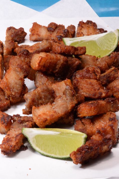 Honduran chicharones, yup fried pork crackling. This recipe is braised and then fried in its own rendered fat, need I say more? Pork Crackling, Honduran Recipes, Fried Pork Belly, Pork Belly Recipes, Hispanic Food, Fried Pork, Pork Dishes, Pork Belly, Our Journey