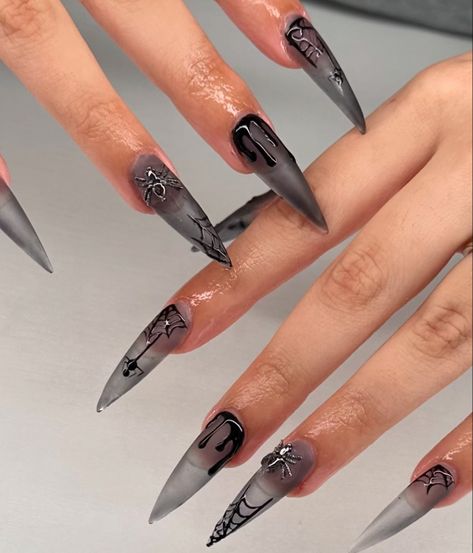 Halloween nail inspo who? • Using @melodysusie_official black & @apresnailofficial xl almond tips 🤍 • @mxchelles.nailbar • • #halloween #halloweennails #nailtech #nailsnailsnails #nails #spookyseason #linails #linailtech #nynails #nynailtech Xl Halloween Nails, Ny Nails, Almond Nails, Nail Tech, Halloween Nails, Nail Inspo, Almond, Nails