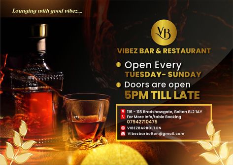 Printable Flyer design Bar Flyer Design, Bar Flyer, Restaurant Bar, Flyer Design, Restaurant, Bar, Quick Saves, Design