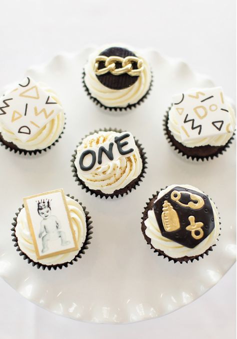 Notorious Big One Cupcakes, Notorious Big One Birthday Cupcakes, Notorious One Birthday, Toddler Birthday Party Themes, My Sons Birthday, Notorious One, Baby Boy Birthday Themes, G One, Hip Hop Birthday