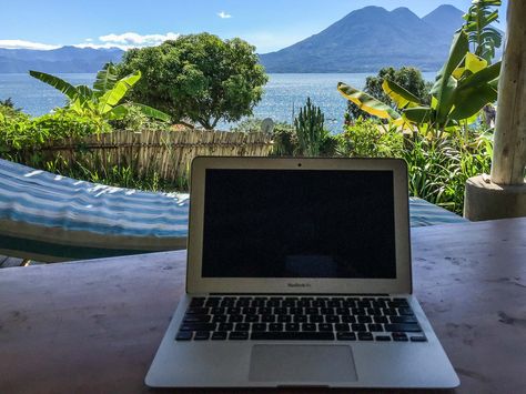 Laptop Lifestyle Business, Digital Nomad Life, Nomad Lifestyle, Digital Nomad Lifestyle, Vision Board Goals, Lake Atitlan, Laptop Lifestyle, Laptop Screen, Free Online Courses