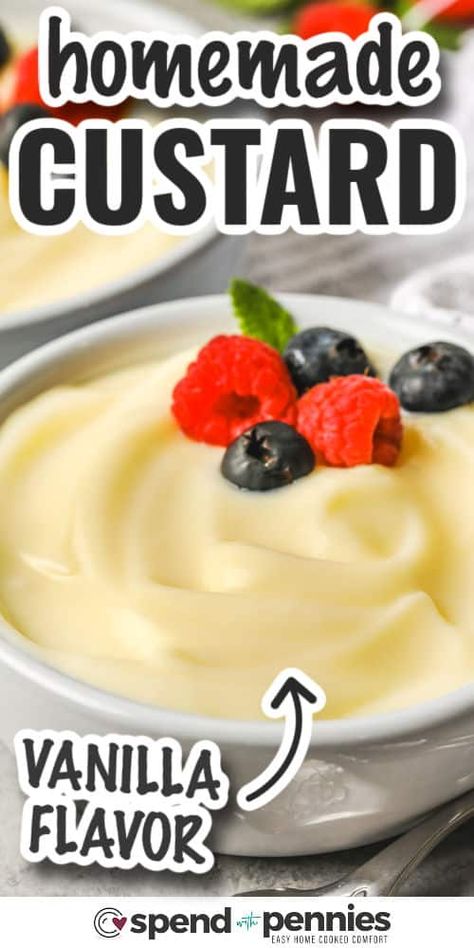 Vanilla Bean Custard Danish Recipe, Boiled Custard Recipe With Vanilla Pudding, Boiled Custard Recipe, Easy Vanilla Custard, Boiled Custard, Homemade Vanilla Custard, Custard Cream Recipe, Vanilla Custard Recipe, Trifle Cake