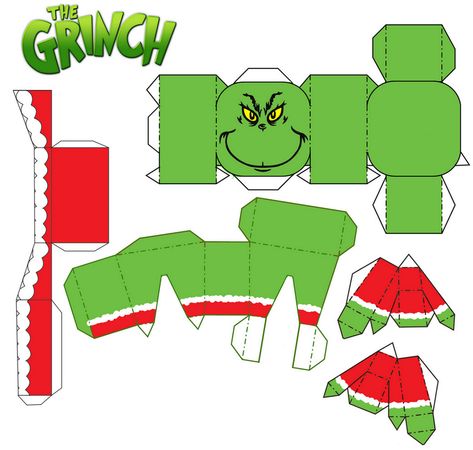 2 of 3 --- https://www.paperizedcrafts.com/2015/12/the-grinch-papercraft.html 3d Paper Crafts Templates Free Printable Christmas, Grinch Paper Craft, Diy Christmas Decorations Grinch, The Grinch Christmas Decorations Diy, Grinch Diy Decorations, Printable Paper Toys Templates, Paper Toy Printable, Grinch Crafts, Grinch Decorations