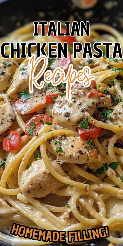 Best Pasta Recipes With Chicken, Best Chicken Pasta Dishes, Chicken Pasta With Italian Dressing, Italian Chicken And Noodles, Italian Chicken And Pasta Recipes, Quick And Easy Italian Dinner Recipes, Easy Italian Pasta Dishes, Italian Chicken Spaghetti Recipe, Sides To Go With Italian Chicken