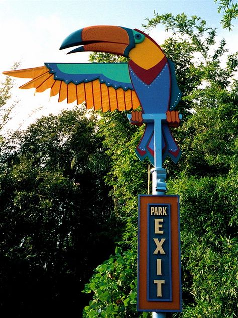 Zoo Signage, Park Signage, Zoo Ideas, Sign System, Info Board, Environmental Graphic Design, Disney World Florida, Tiki Room, Entrance Design