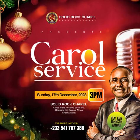 Church Christmas Carol Flyer Design, Christmas Church Flyer Design, Carol Service Flyer Design, Christmas Church Poster, Christmas Carol Flyer Design, Christmas Carol Flyer, 31st Night, Sunday Service Flyer, Service Poster