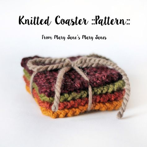 Knit Coasters, Knitted Coasters, Quick Knitting Projects, Knit Coaster, Coasters Pattern, Knit Gifts, Mug Cover, Creative Mug, Knitted Gifts