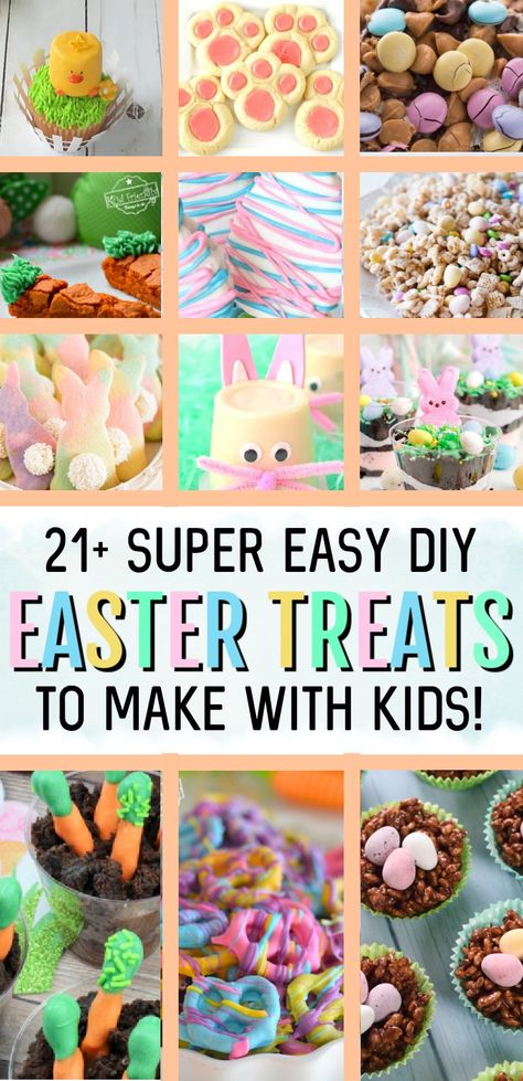 EASY EASTER TREATS FOR KIDS- whether you need cute ideas for school or or just simple ideas to make with your kids, we've rounded up the best Easter treats. Easter Kids Snacks, Easter Treats For Kids, Diy Easter Treats, Easter Egg Treats, Fun Easter Treats, Easter Cooking, Easter Food Crafts, Easter Party Food, Easy Easter Treats