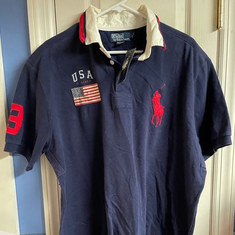 Mens Polo Ralph Lauren Usa Short Sleeve New With Tags Usa Clothes, Polo Outfit, Usa Shorts, Polo Shirts Men, Casual Work Wear, Nike Polo, Polo Sport Ralph Lauren, Tactical Clothing, Polo Ralph Lauren Shorts