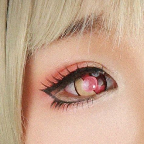 Yashiro Nene Makeup, Yashiro Nene Cosplay Makeup, Nene Wig, Nene Yashiro Cosplay, Nene Cosplay, Cosplay Idea, Anime Eye Makeup, Eye Contacts, Cosplay Contacts