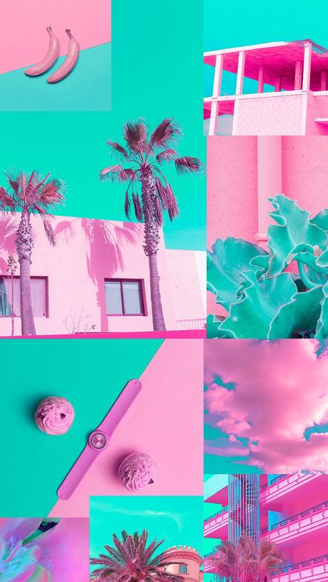 Bright Pastels Aesthetic, Aquamarine Color Combination, Hot Pink Turquoise Color Palette, Teal Pink Aesthetic, Teal And Pink Aesthetic, Pink And Turquoise Aesthetic, Pink And Teal Aesthetic, Color Schemes Teal, Miami Color Palette