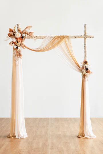 Ceremony Decor – Page 2 – Ling's Moment Flower Arch Decor, Table Flower Decor, Lantern Flowers, Sweetheart Table Flowers, Orange Drapes, Flower Swag, Wedding Arbor, Arch Decor, Aisle Flowers