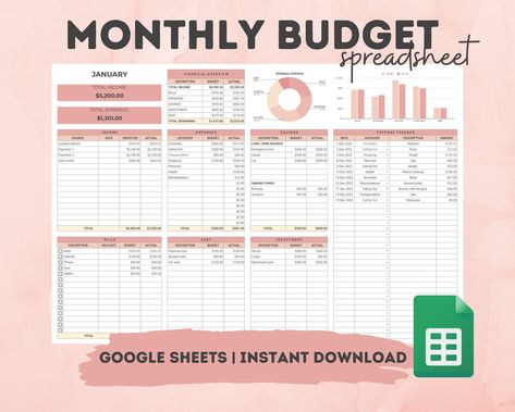 Monthly Budget Spreadsheet Template for Google Sheets, Budget Planner, Financial Planner, Budget Template, Expense Tracker, Savings readingplanner #shiningmomplanners #polyglotplanner💻 Financial Budget Spreadsheet, Excel Budget Spreadsheet, Budget Spreadsheet Template, Budget Planner Free, Budget Template Free, Monthly Budget Spreadsheet, Excel Budget, Financial Budget, Budget Planner Template