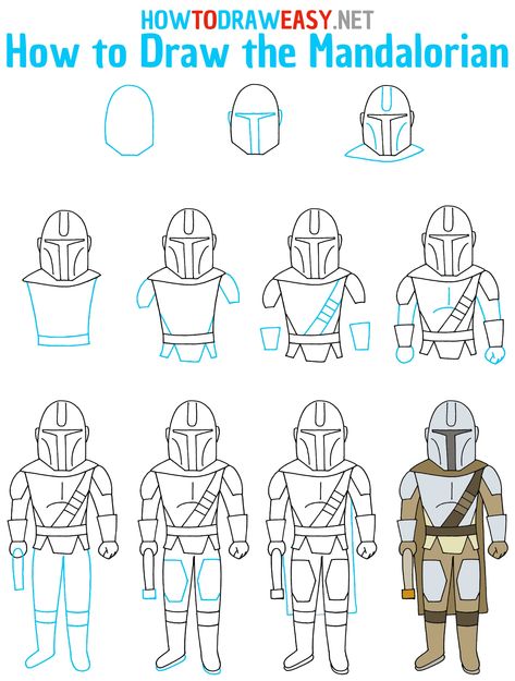 Mandalorian Acrylic Painting, How To Draw Star Wars Step By Step, Mandalorian Drawing Easy, How To Draw Star Wars, Draw Star, Star Wars Art Drawings, Dad Drawing, Drawing Stars, Easy Drawing Steps