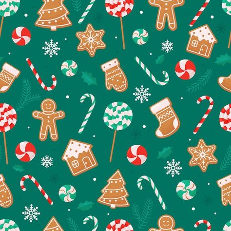 Seamless christmas pattern with lollipop... | Premium Vector #Freepik #vector #christmas-tree-pattern #christmas-candy #christmas-seamless #candy-cane Christmas Pattern Background, Theme Illustration, Holiday Cartoon, Lollipop Candy, Candy Cane Stripes, Christmas Drawing, Holiday Prints, Tree Patterns, Christmas Illustration