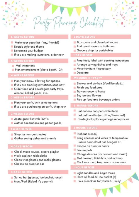 Planning a graduation party?  A birthday or holiday bash?  Try this handy checklist (and some of my favorite tips!) to keep your event planning running smoothly. Party Planner Checklist, Kids Birthday Party Planner, Birthday Party Planning Checklist, Event Planning Board, Party Rental Ideas, Event Checklist, Birthday Party Checklist, Planning List, Party Planning Checklist