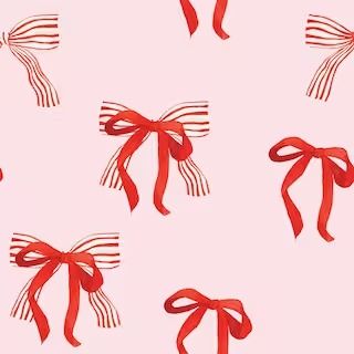 PineapplesAndPoppies - Etsy Hand Printed Wrapping Paper Christmas, All Things Lily Ann, Red And Pink Pattern, Christmas Bow Aesthetic, Christmas Bow Background, Pink And Red Christmas Aesthetic, Cute Christmas Prints, Red Bow Wallpaper, Christmas Bow Wallpaper