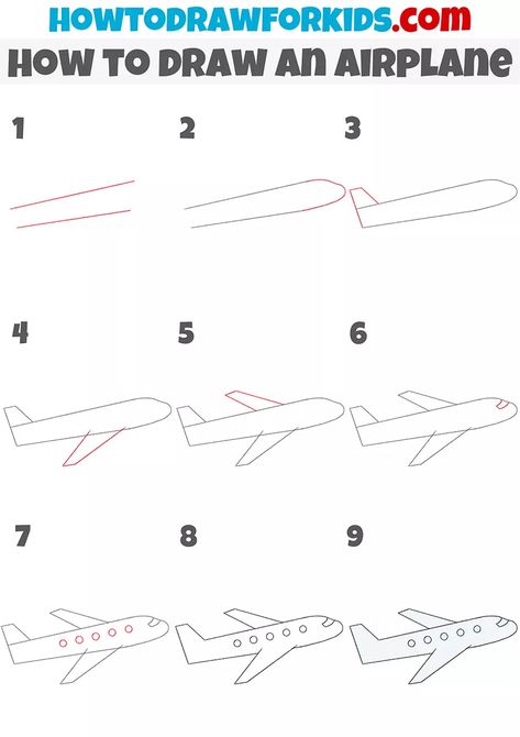 How to Draw an Airplane Step by Step - Drawing Tutorial For Kids How To Draw Aeroplane Step By Step, Draw Airplane Easy, Drawing An Airplane, How To Draw An Airplane Easy, How To Draw Aeroplane, How To Draw Airplane, How To Draw An Airplane, How To Draw A Plane, Aeroplane Drawing For Kids