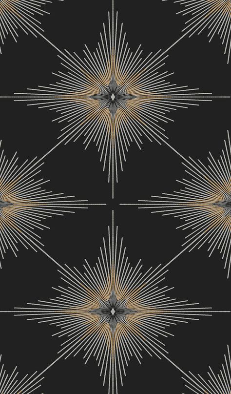 Stellar-Geo-NextWall-Peel-&-Stick-NW53000 Condo Wallpaper, Luxury Accent Wall, Bedroom Molding, Atomic Wallpaper, Steakhouse Design, Black And Gold Wallpaper, Celestial Wallpaper, Star Pattern Design, Black And Gold Background